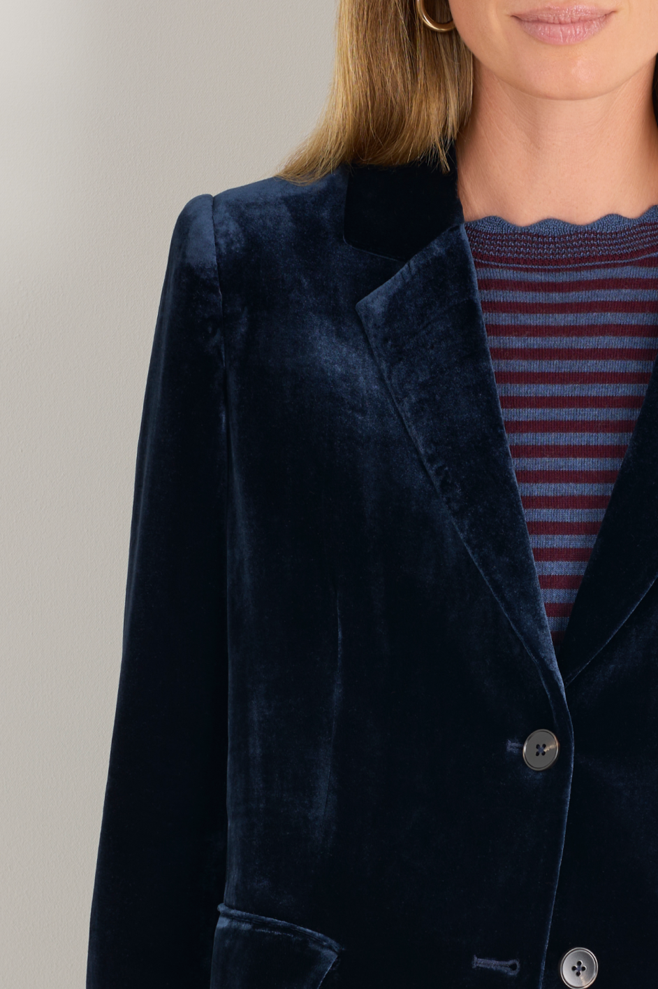 Aurora Silk Velvet Jacket - Midnight