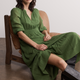 Grace Silk Blend Dress - Fern Green