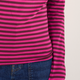 Marnie Long Sleeve Jersey Top - Deep Fig/Pink Stripe