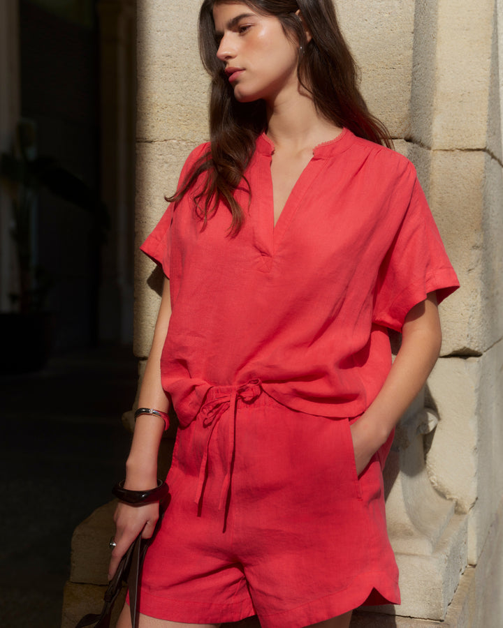 Thandie Linen Short - Watermelon