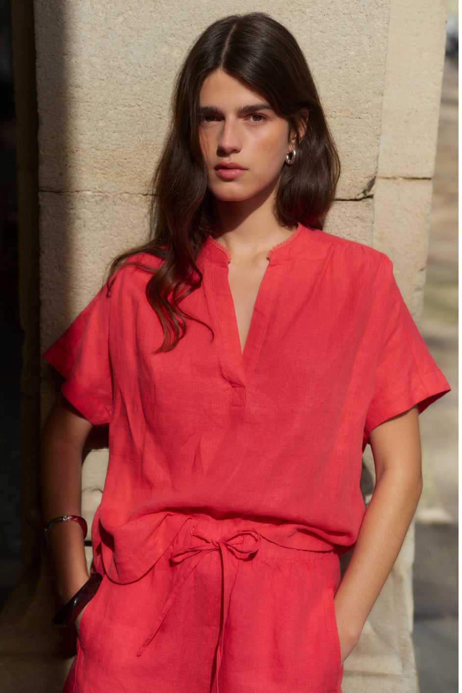 Thandie Linen Short - Watermelon