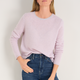 Chrissie Cashmere Jumper - Silver/Blossom Pink Micro Stripe
