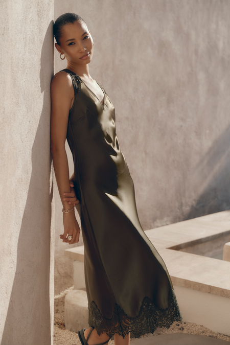 Amelie Dress - Olive Green