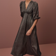 Caley 3/4 Sleeve Dress - Cocoa Metallic