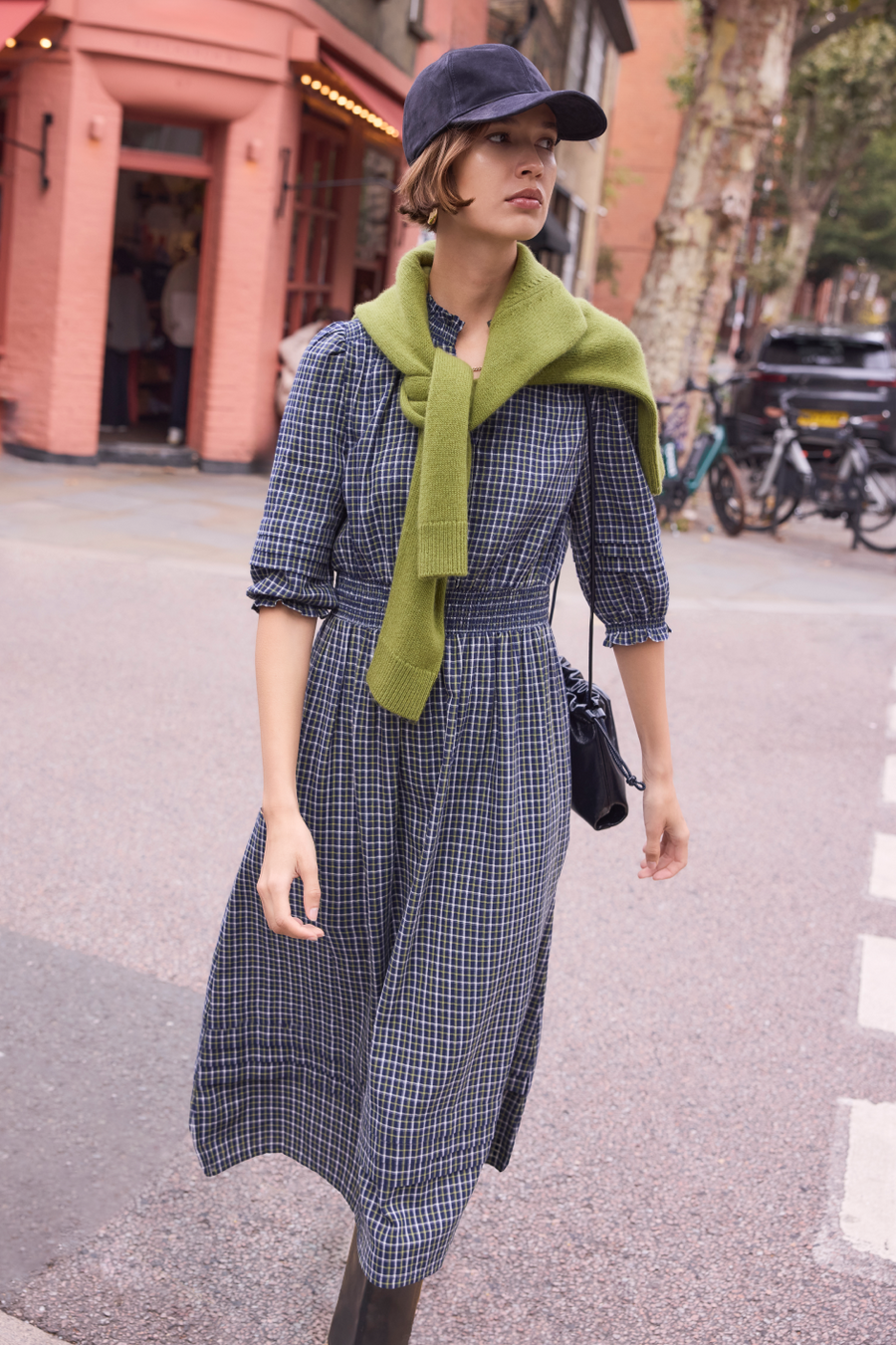Alina Dress - Midnight/Green Check