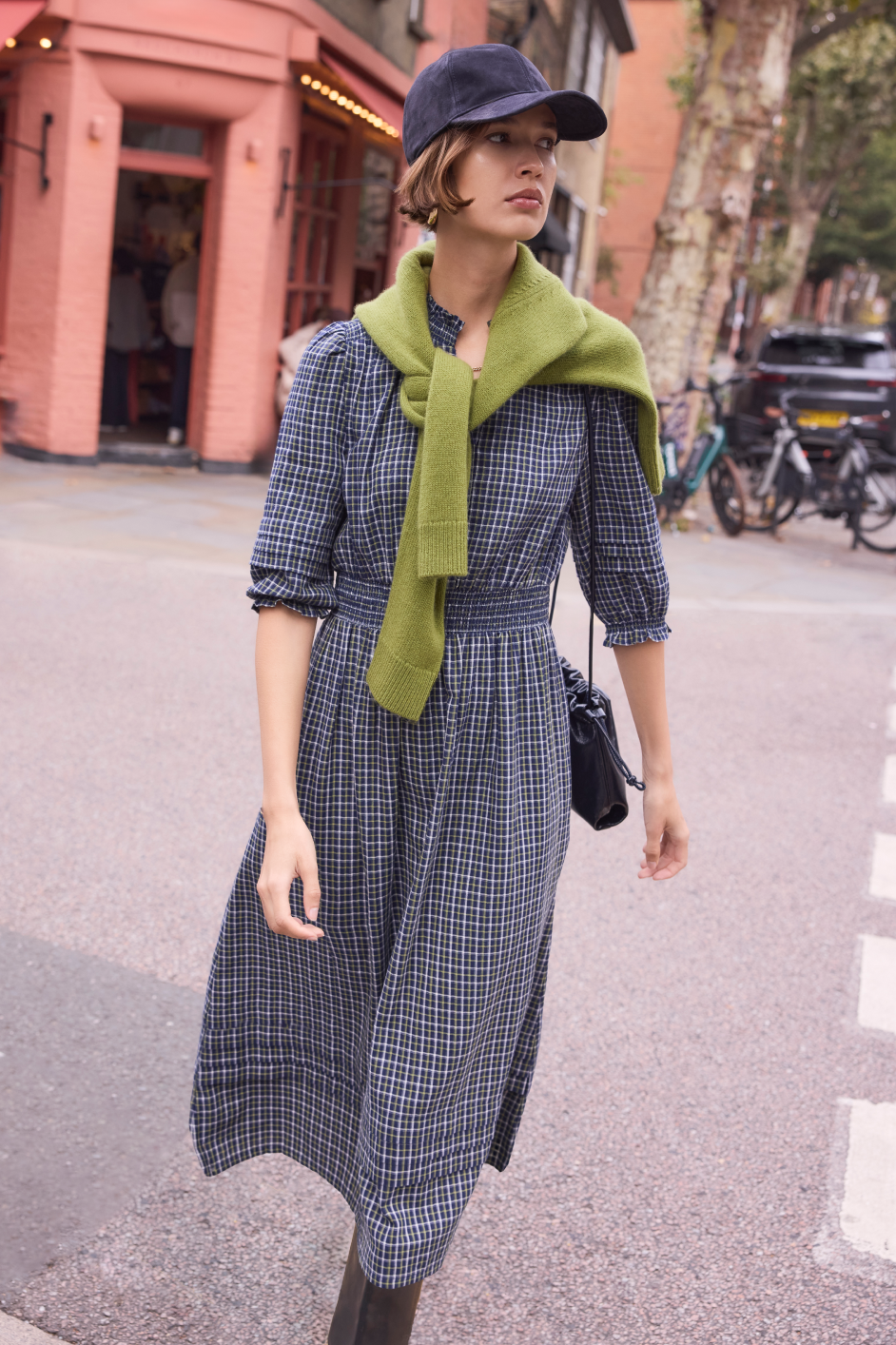 Alina Dress - Midnight/Green Check