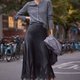 DB x WYSE Silk Lace Skirt - Black