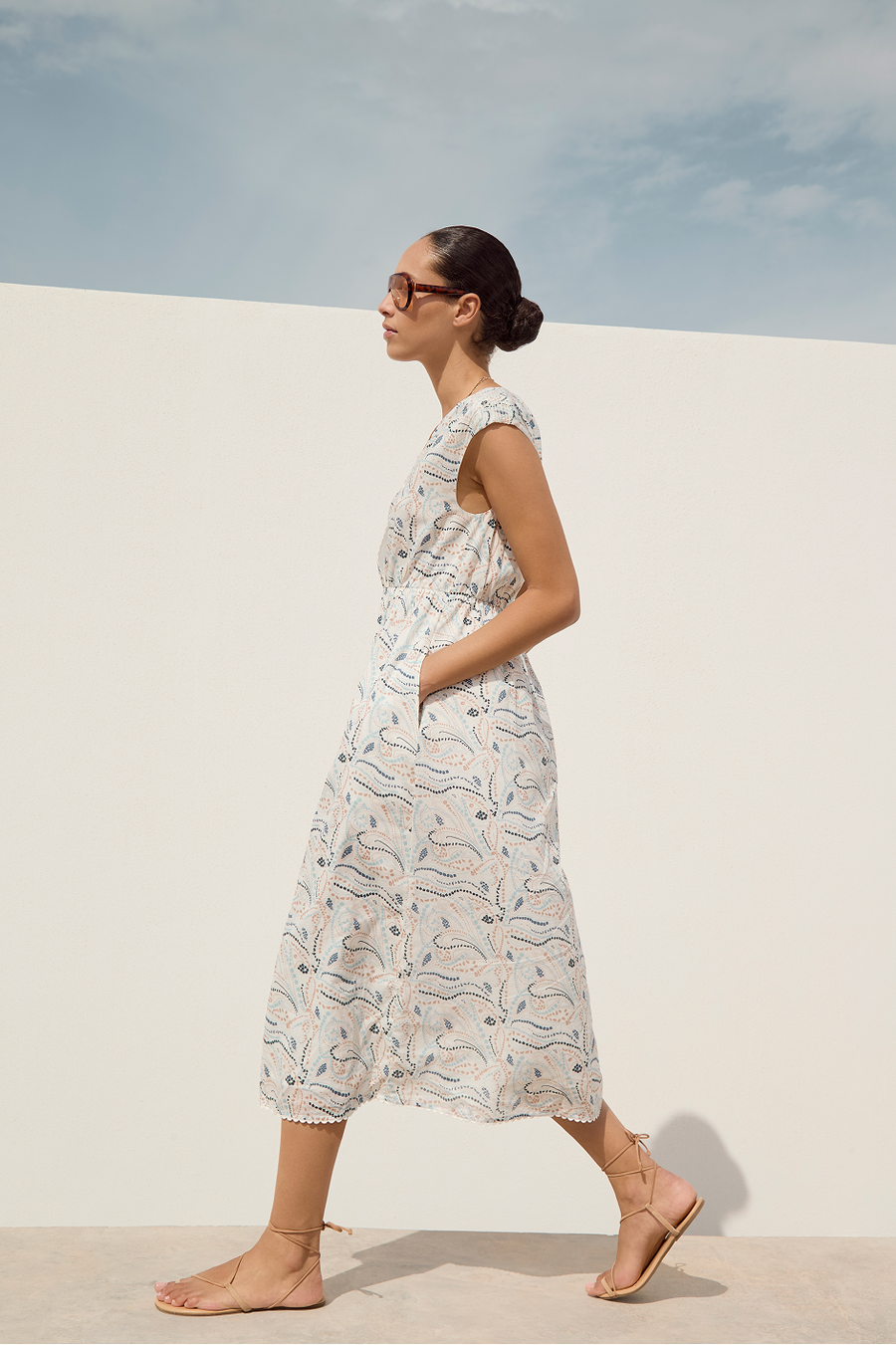 Maddison Dress - Ivory Paisley