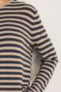 Chrissie Cashmere Jumper - Oat/Charcoal/Metallic Stripe