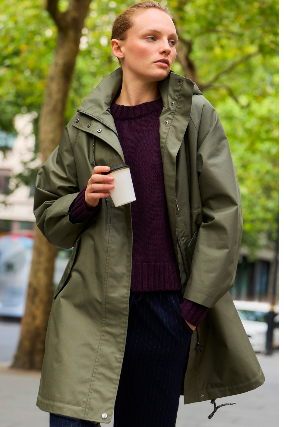 Addie Check Trench Coat - Beige/Chocolate Check – WYSE London