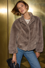 Cath x WYSE Lana Furry Bomber Jacket - Mole