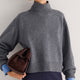 Luna Curved Hem Jumper - Grey Melange