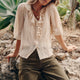 Sierra Silk Blend Blouse - Oyster