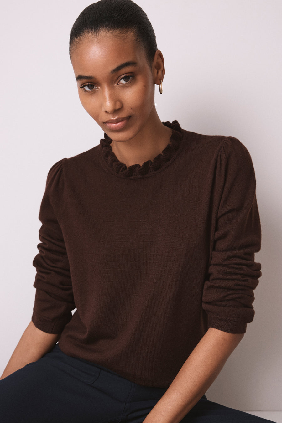 Lucia Merino Jumper - Chocolate