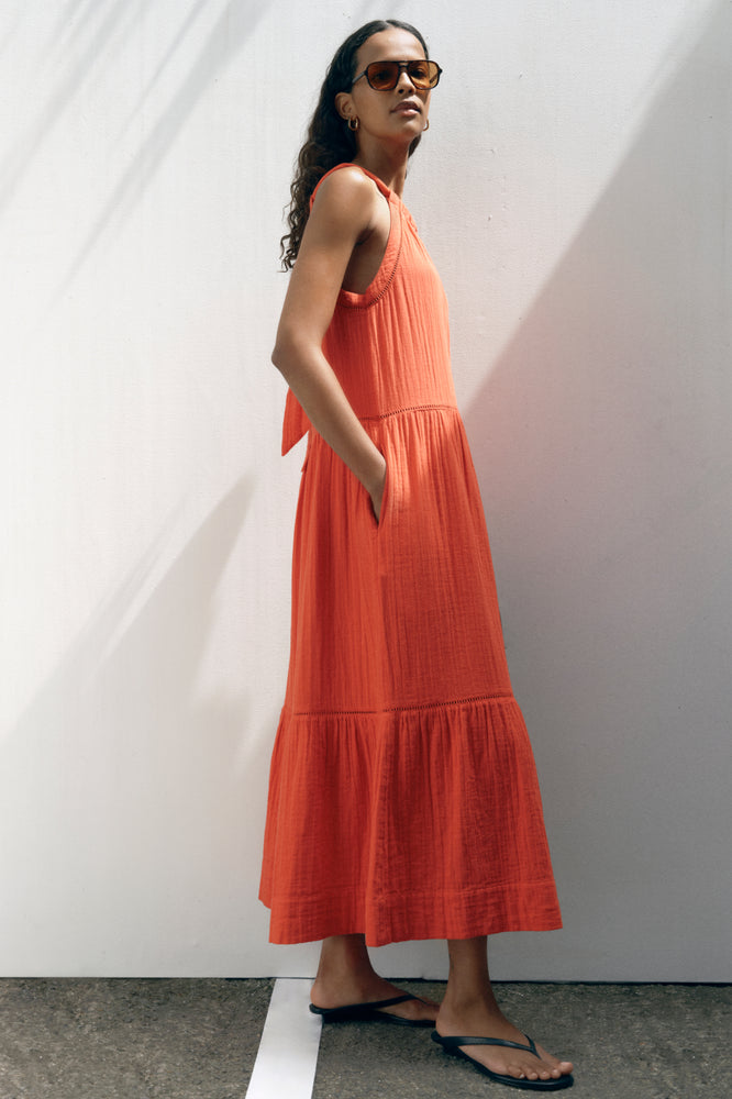 Hayley Halterneck Dress - Coral