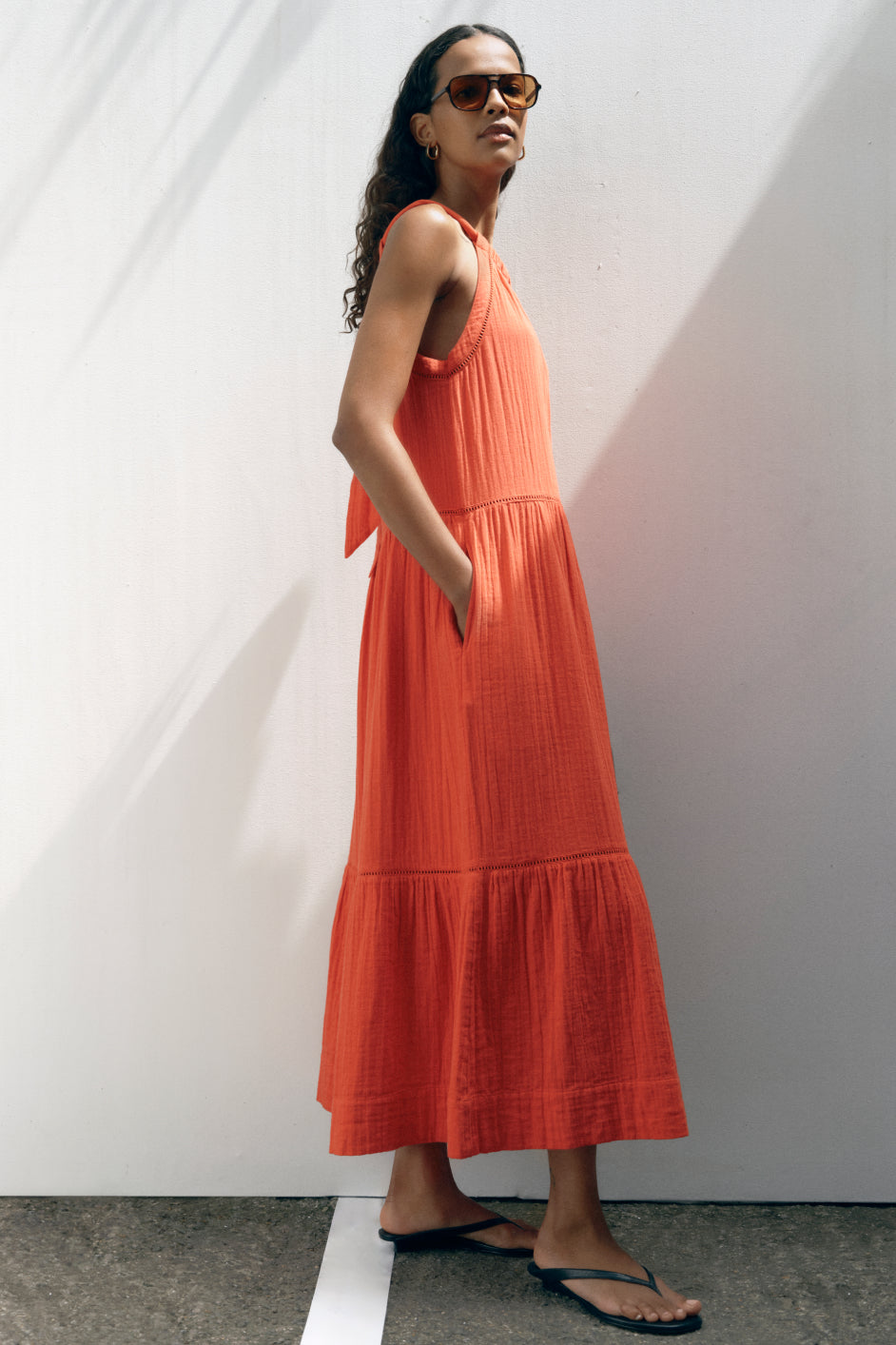 Hayley Halterneck Dress - Coral