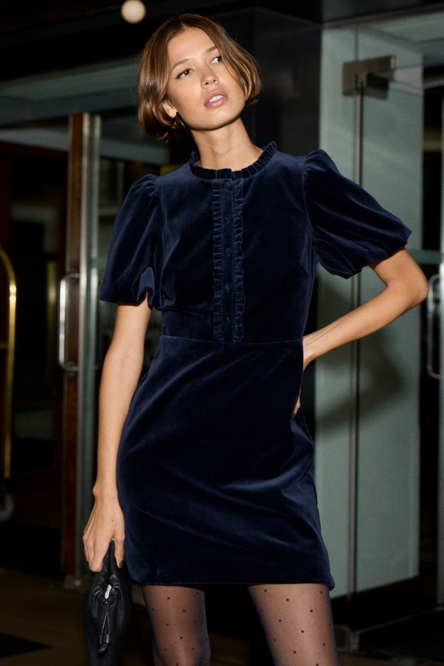 Cath x WYSE Diana Velvet Dress - Midnight