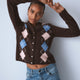 Frida Argyle Cardigan - Chocolate Multi