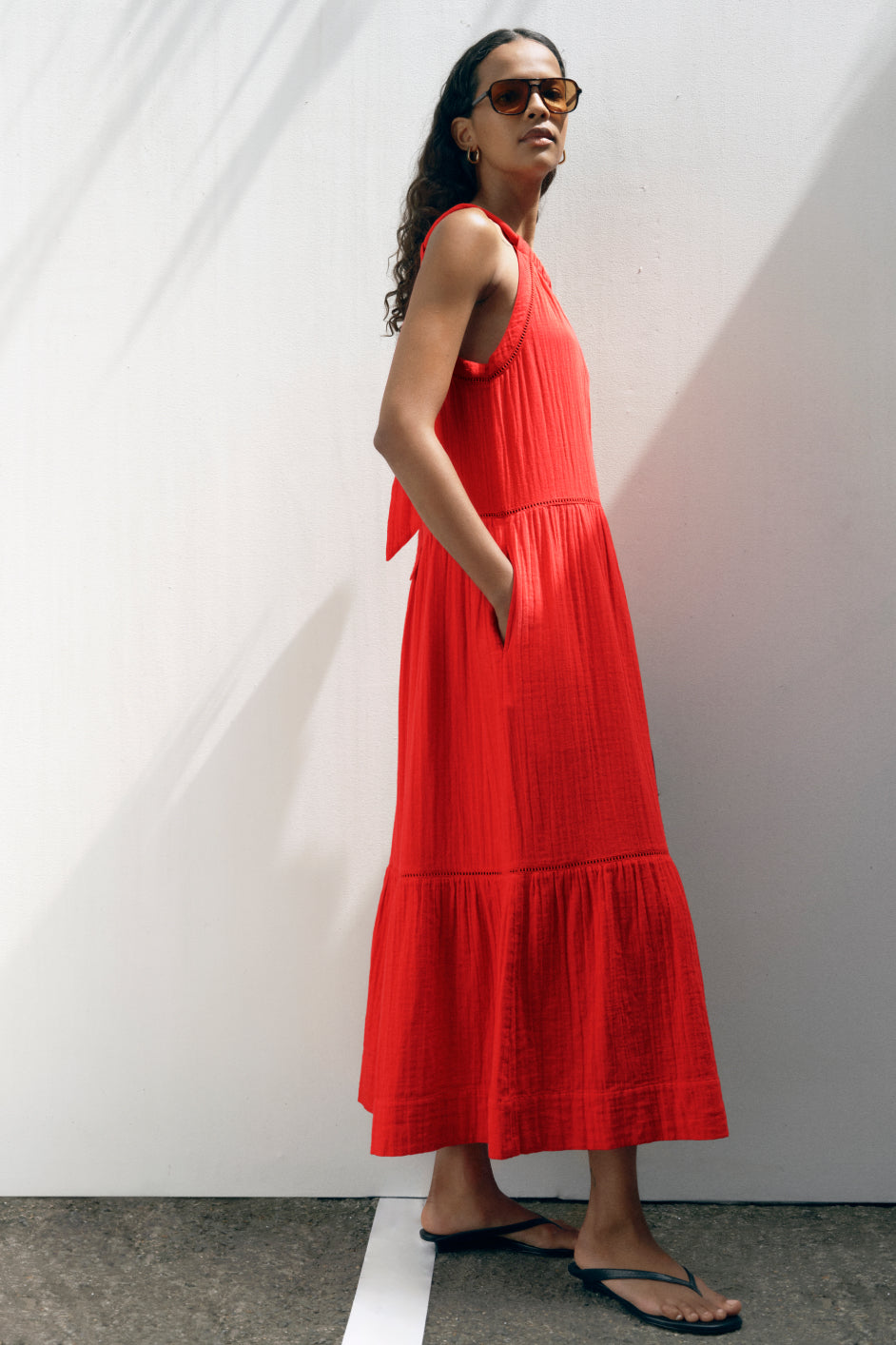 Hayley Halterneck Dress - Coral