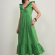 Astrid Dress - Jade Green Flora Woodblock