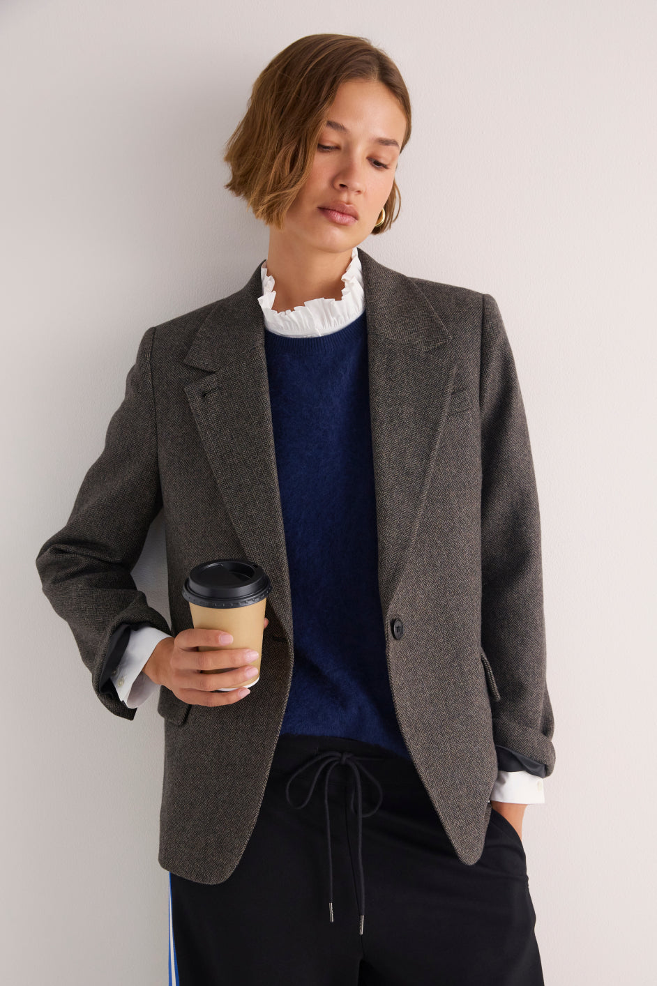 Darcy Blazer - Chocolate Herringbone