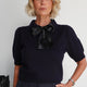 Cath x WYSE Gabrielle Tie Knit Top - Midnight