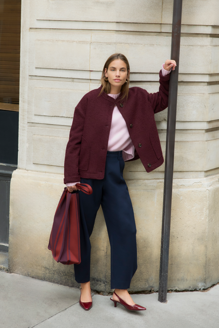 Luna Boiled Wool Jacket - Merlot
