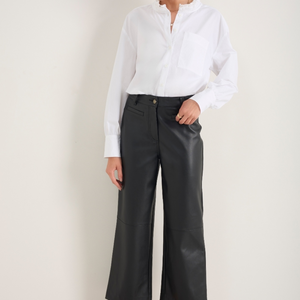 Marianne Faux Leather Trouser - Black