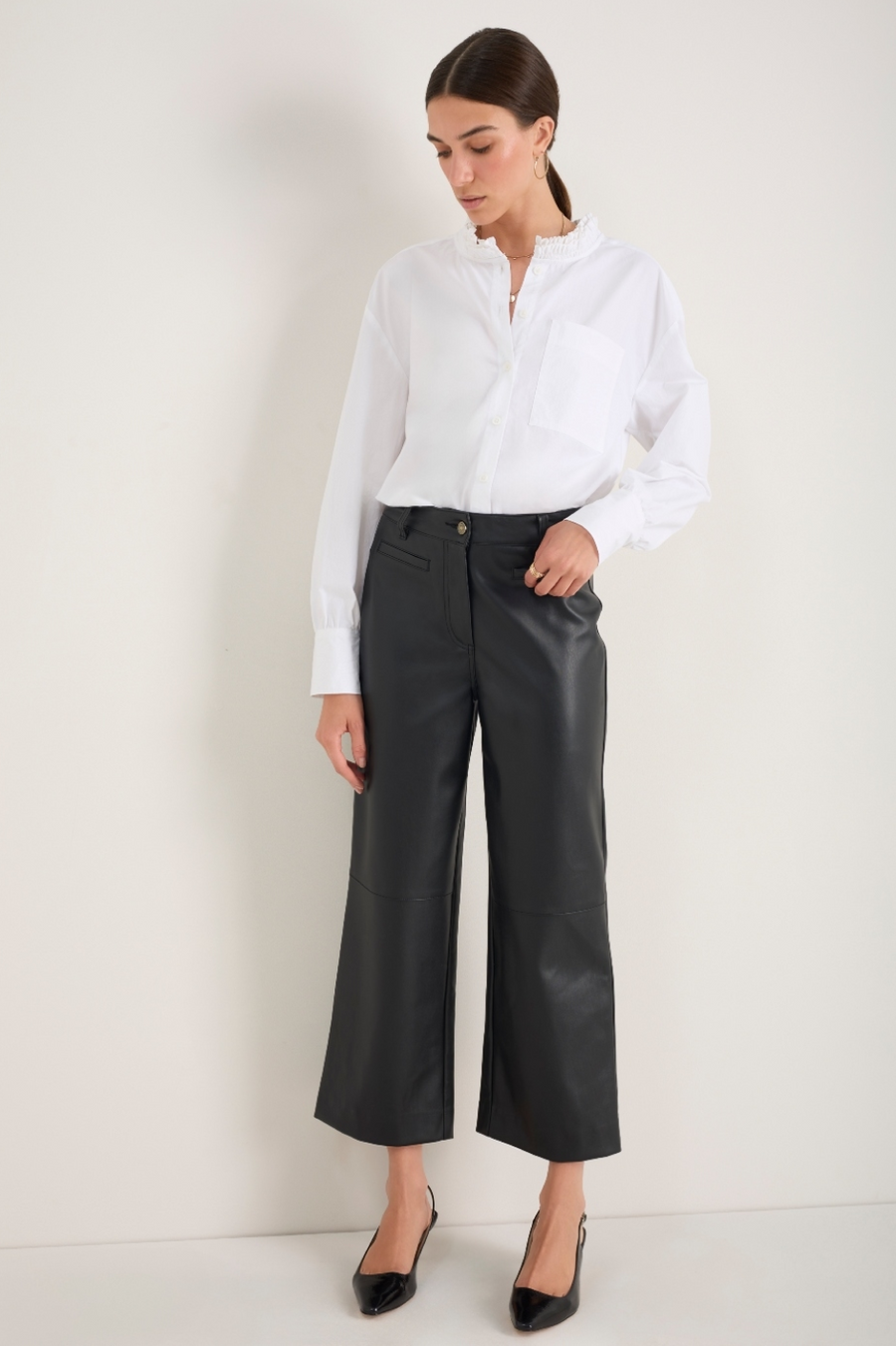 Marianne Faux Leather Trouser - Black