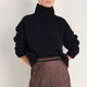 Liana Chunky Funnel Neck Jumper - Black