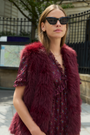 Cameron Faux Fur Gilet - Deep Fig