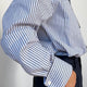 Cath x WYSE Martha Tie Shirt - Cocoa/Blue Stripe