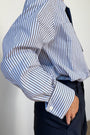 Cath x WYSE Martha Tie Shirt - Cocoa/Blue Stripe
