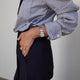 Cath x WYSE Martha Tie Shirt - Cocoa/Blue Stripe