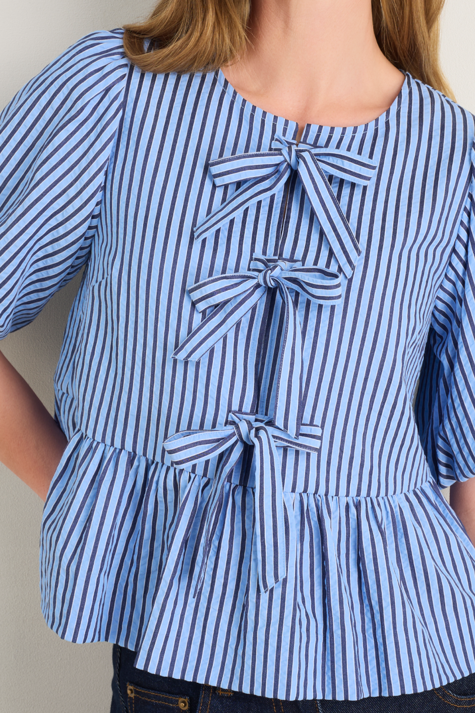 Astrid Top - Blue Stripe