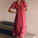 Lyra Silk Dress - Berry Crush
