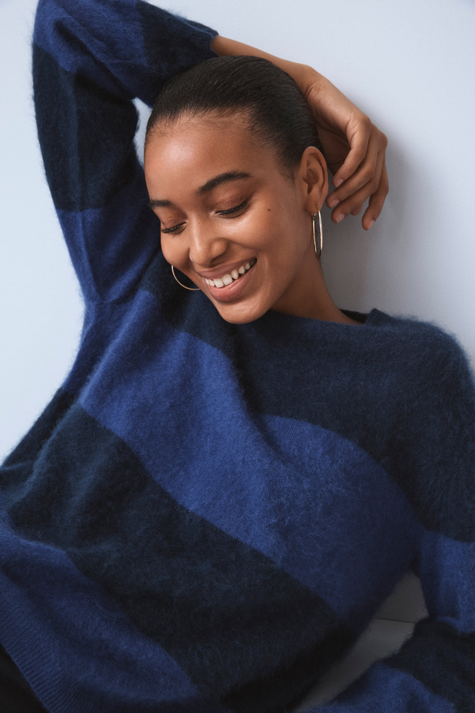 Cath x WYSE Brigitte Jumper - Midnight/Blue Stripe – WYSE London