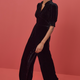 Alina Silk Velvet Jumpsuit - Black