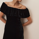 Brigitte Silk Velvet Dress - Black