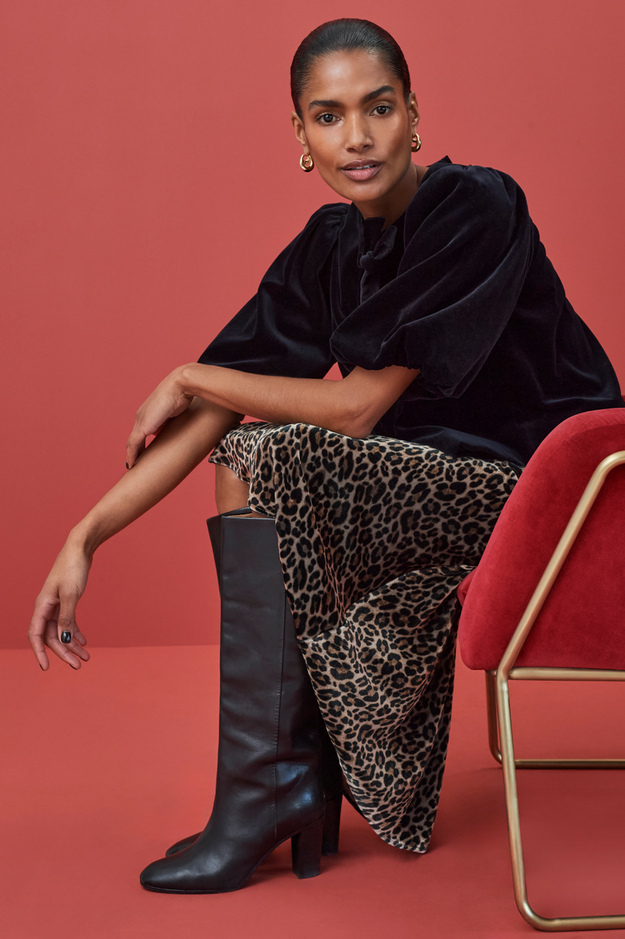 Coral Top - Black Velvet