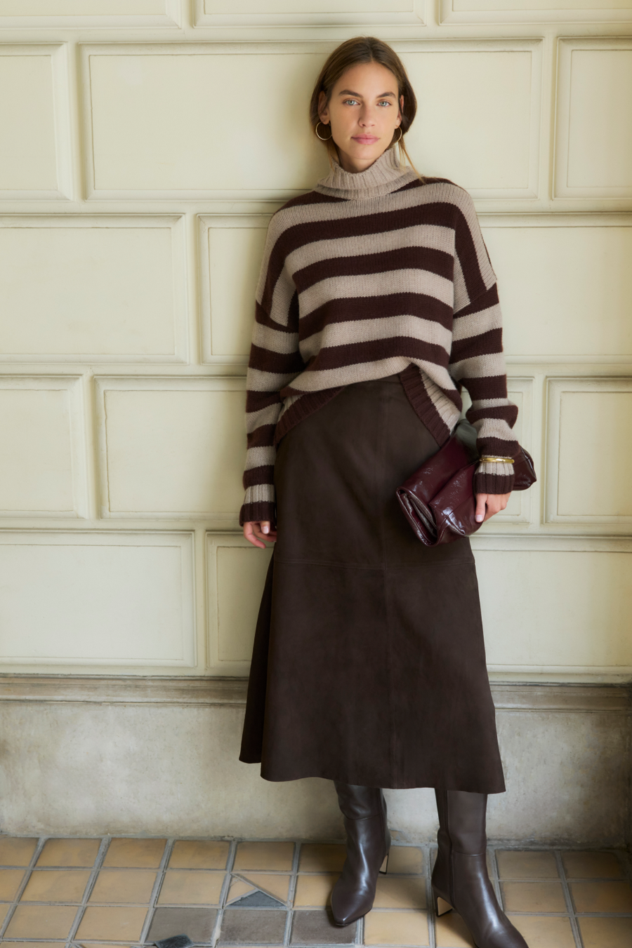 Mollie Suede Skirt - Cocoa