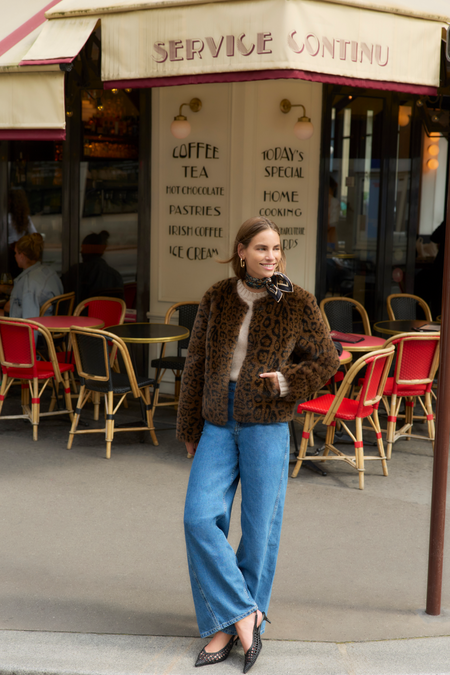 Cameron Faux Fur Jacket - Leopard