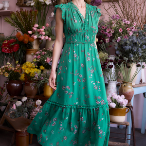 Miah Dress - Green Vintage Floral