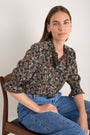Frankie Silk Blouse - Retro Floral Scarf