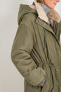 Freya Faux Fur Lined Coat - Mid Olive