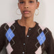 Frida Argyle Cardigan - Chocolate Multi