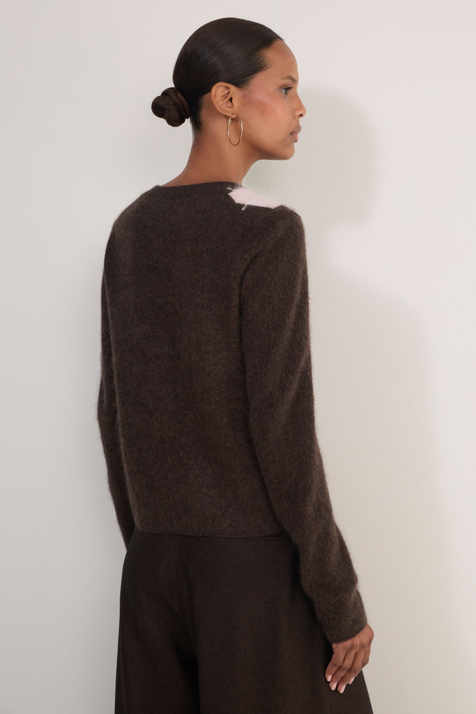 Frida Argyle Cardigan - Chocolate Multi