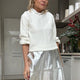 Genevieve Removable Frill Cotton Jumper  - Ivory