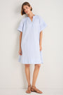 Georgie Dress - Blue/Ivory Stripe