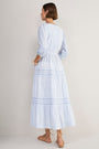 Georgina Dress - Blue/Ivory Stripe